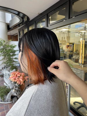 ［風花］インナーブリーチでできるオレンジカラー