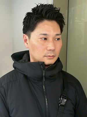 アップバング ツーブロック スパイキーショート ビジネス