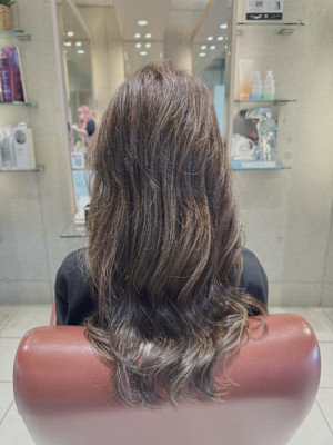 白髪ぼかし×ハイライト