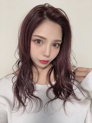 ピンクアッシュ/ロングウェーブ