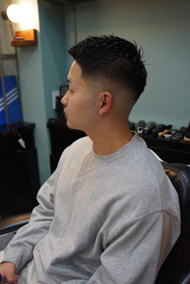 スキンフェード×バングアップ