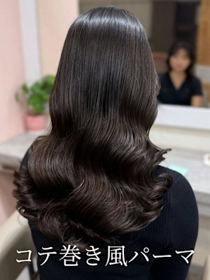 緩め大きめが可愛い！コテ巻き風パーマ