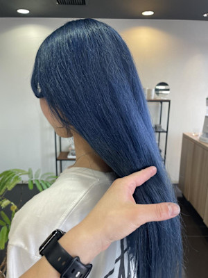 ［風花］夏っぽい可愛いマリンブルー/ブリーチカラー