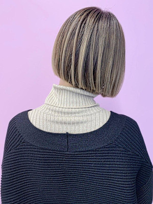 重め・オルチャン・外国人風・ワンレン・グレージュ・大人ボブ