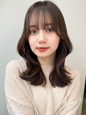 韓国美髪レイヤーロングくびれワンカールハッシュカットレイヤー