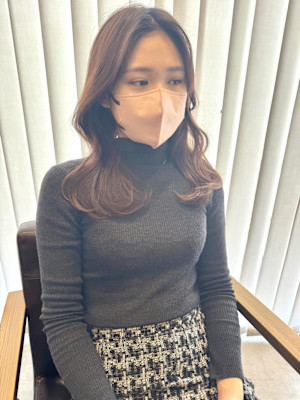 韓国っぽくびれロング×ピンクベージュ