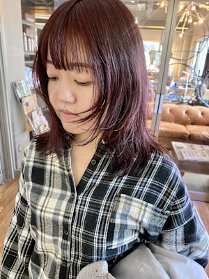 ブリーチなしレッドカラー