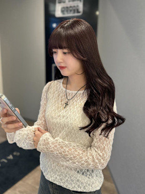 ボルドーカラー/ブリーチなし/髪質改善