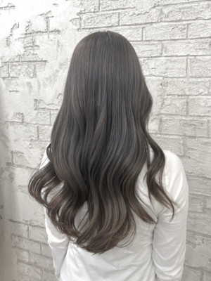 透明感カラーダブルカラーブリーチラベンダーグレージュ