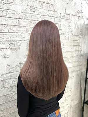 透明感抜群ダブルカラーブリーチハイトーンピンクブラウン