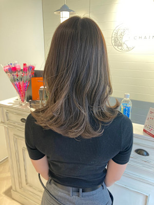 ミディアムレイヤー暗めグレージュ埼京線京浜東北線赤羽美容室