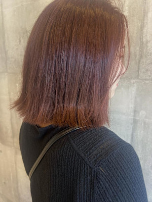 ボブ／ピンクブラウン