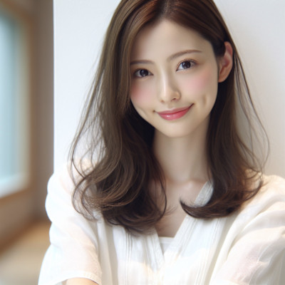 ★艶感ワンカールナチュラルカールフェミニンチェリーブラウン