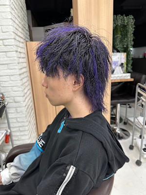 ハイライトパープルパーマ