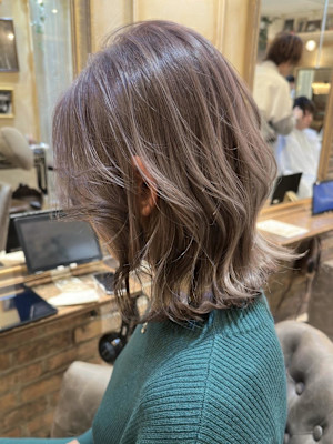 ラベンダーミルクティー_ グレージュ_ 韓国風巻き3