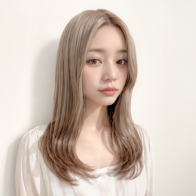 顔周りレイヤー/ブリーチ/ハイトーン/韓国/アッシュ/髪質改