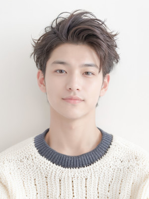 メンズ/ニュアンスパーマ/センターパート/韓国ヘア/髪質改善