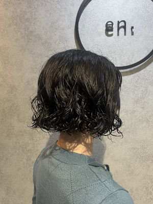 ♪襟足ギリギリのミニボブパーマ