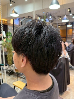 メンズ簡単スタイリングパーマオフィスカジュアル♪