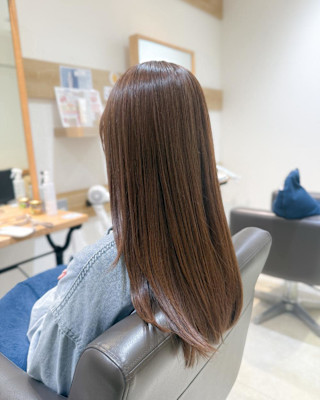 白髪ぼかし細めハイライト30代40代50代セミディ