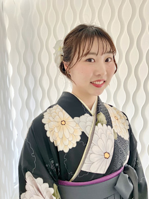 卒業式　シニヨンセット＆袴　着付け