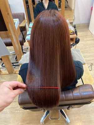 お客様髪質改善データ1809（ボルドーピンク）