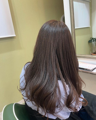 透明感カラー/ロングヘア/ベージュカラー