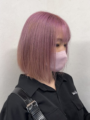 ブリーチ2回で作るピンクカラー♪