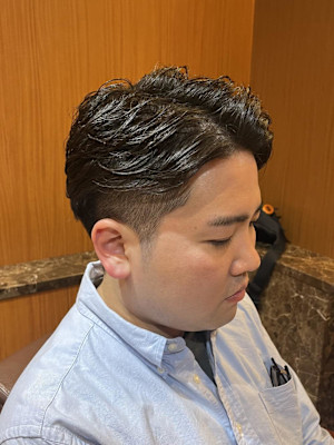 銀座　理容室　メンズパーマ　アイロンパーマ