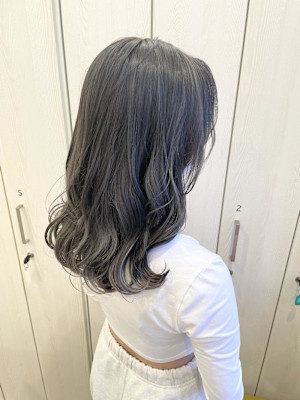 切りっぱなし/ミディアム/韓国風