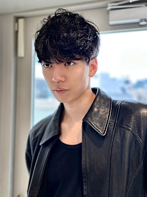 men'sメンズスペインカールフェザーパーマニュアンスパーマ