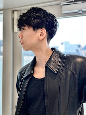 men'sメンズカットフェザーパーマダウンパーマシャドウパー