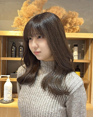 透明感カラー×韓国風くびれ巻き