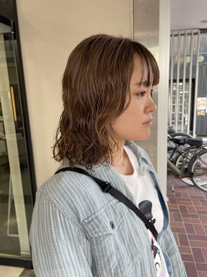 ［風花］くしゃっと可愛いボブニュアンスパーマ