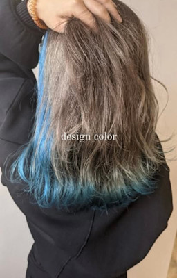 ハイトーン×インナーブルー×裾ターコイズ