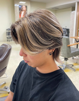 メンズハイライトカラーメッシュカラー