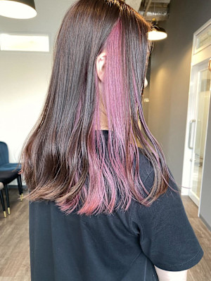 《kitin吉祥寺》インナーカラー　クリアピンク　レイヤー