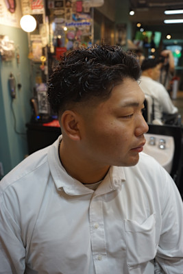 スキンフェード×パーマスタイル