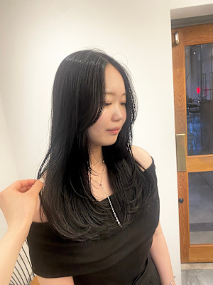 韓国風/艶髪/暗髪/ブルーブラック/グレージュ/カラー