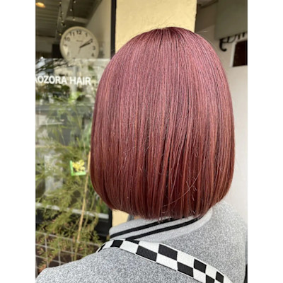 チェリーピンク×丸ボブ