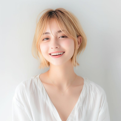 抜きっぱなしブリーチで個性を主張☆ひし形レイヤーショート