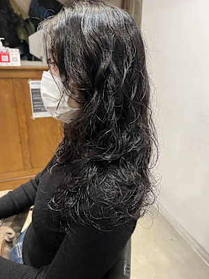 黒髪ロング＊レイヤーパーマ