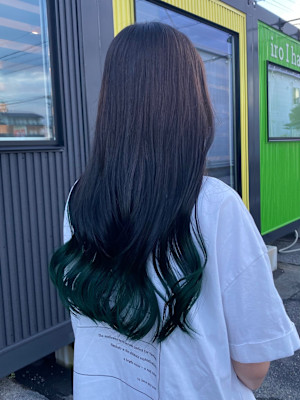 デザインカラー　裾カラー　グリーンカラー