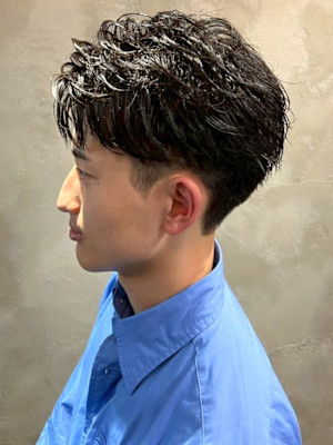 毛流れパーマ ニュアンスパーマ ビジネス 爽やかショート