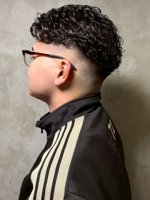 スペインカール オールバック メンズパーマ バーバー