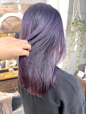 多毛さん　ブリーチ１回　バイオレット