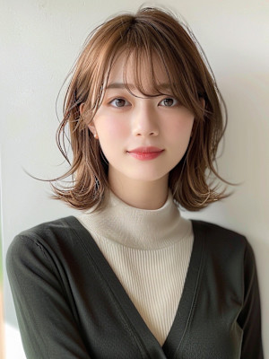 ボブ/外ハネ/暖色/ブリーチなし/ 