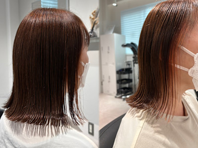 【船橋/白髪ぼかし】春らしい大人ピンクベージュで脱白髪染め！