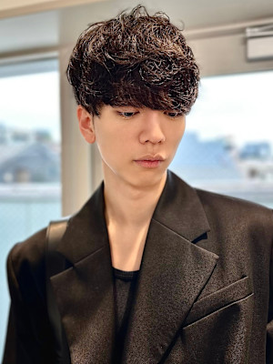 men'sカットスペインカールブルーブラック黒染めブリーチ