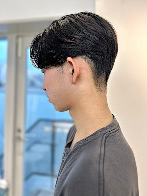 men'sメンズブリーチハイライトダブルカラースペインカール